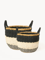 Ula Black Stripe Baskets (Set of 2)
