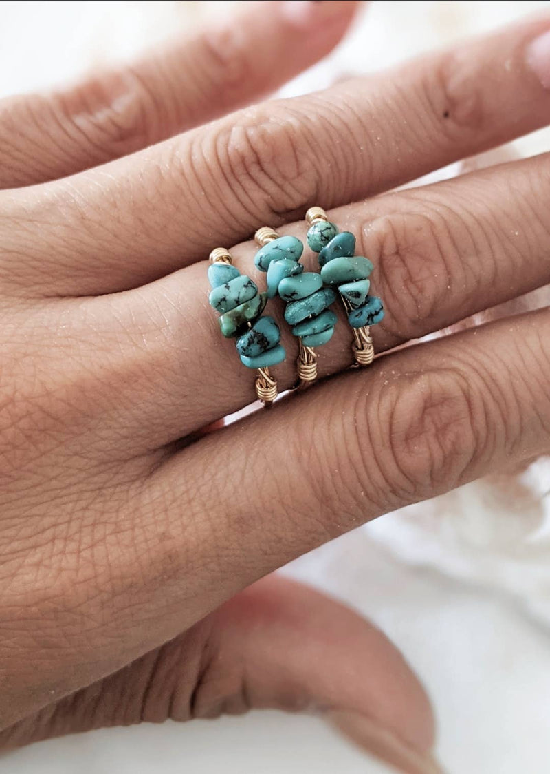 Turquoise Chip Ring