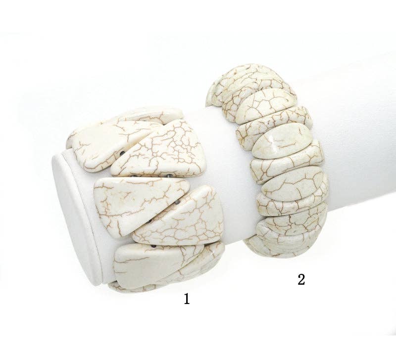 White Turquoise Adjustable Stretch Bracelet