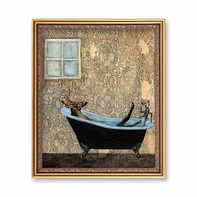 Bathing Deer Art Print 8x10