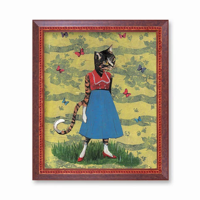Butterfly Cat Art Print 8x10