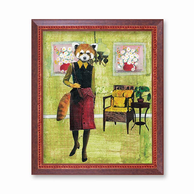 Red Panda Lady Art Print 8x10