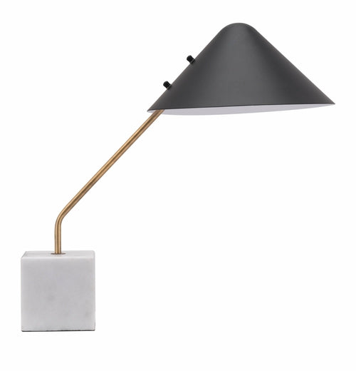 Black Steel & Marble Table Lamp