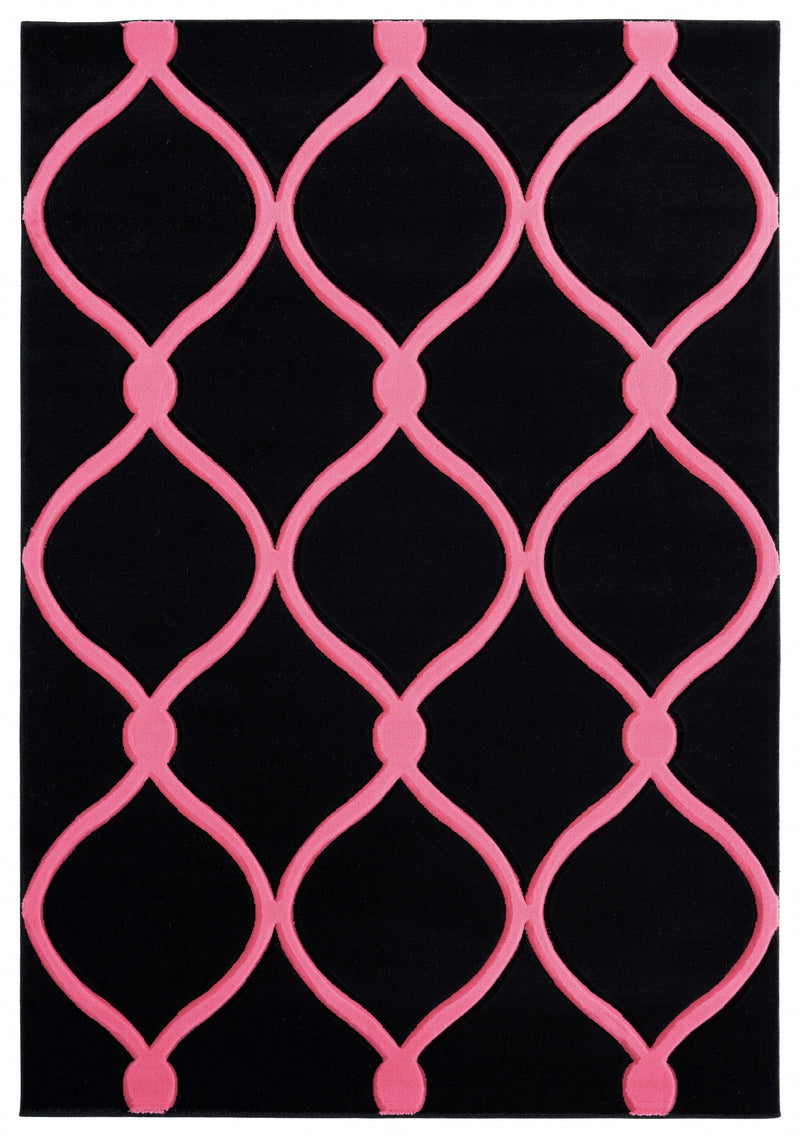 Hot Pink & Black Rug