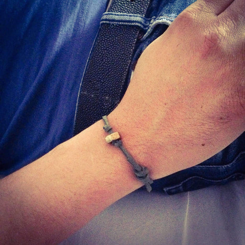 Green deerskin bracelet