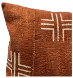 Mudcloth Rust-Brown Lumbar Pillow Cover
