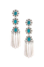 Turquoise and Antique Silver Dangle Earrings