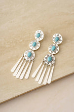 Turquoise and Antique Silver Dangle Earrings