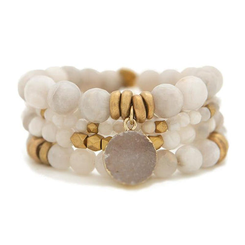 Gray Agate Gemstone Bracelets