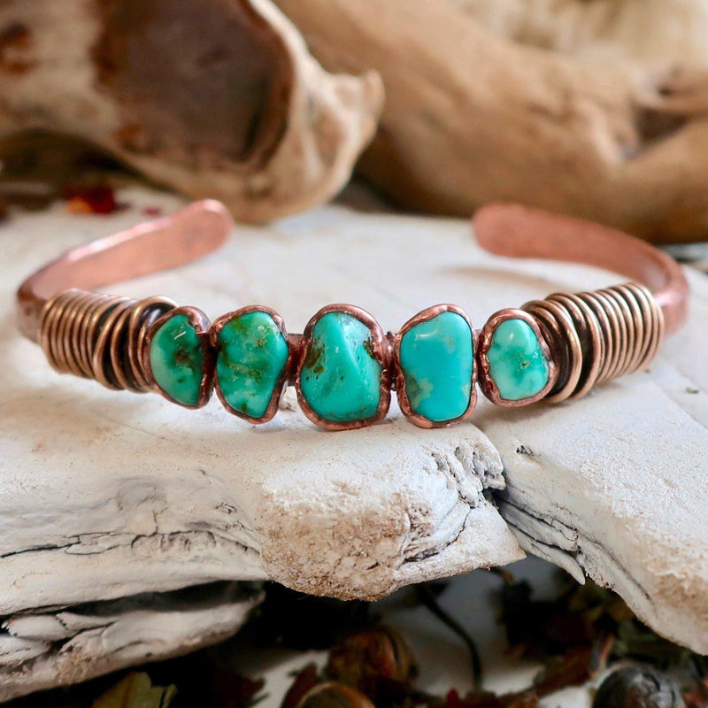 Raw Turquoise Solace Spirit Copper Bracelet