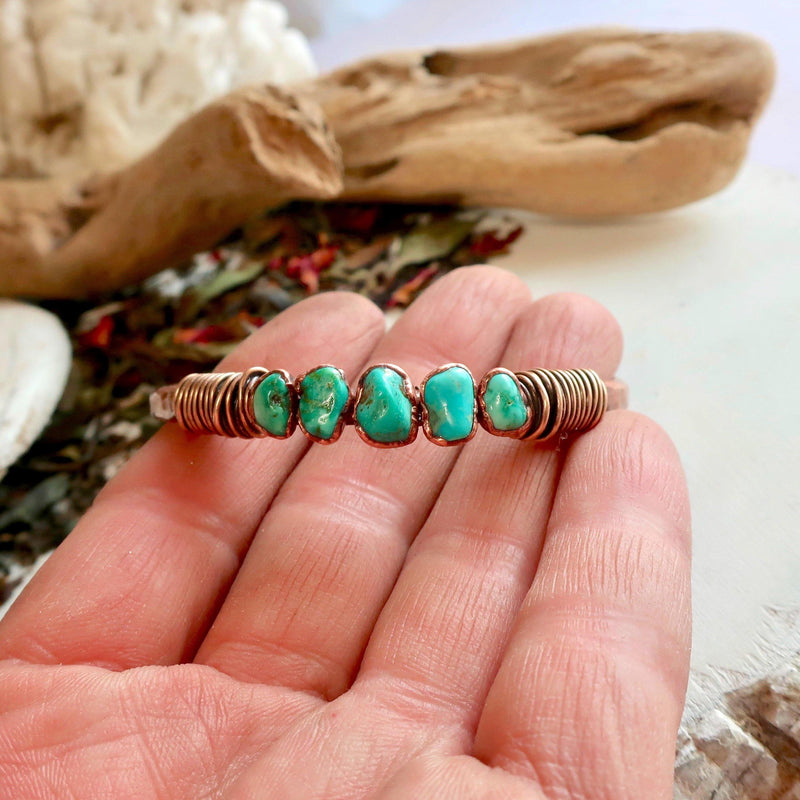 Raw Turquoise Solace Spirit Copper Bracelet