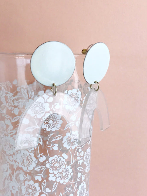 Ivory / clear rainbow earrings