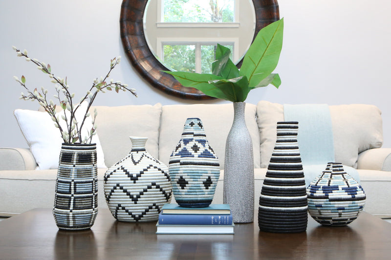 Black Striped Vase