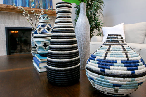 Black Striped Vase