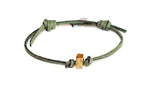 Green deerskin bracelet
