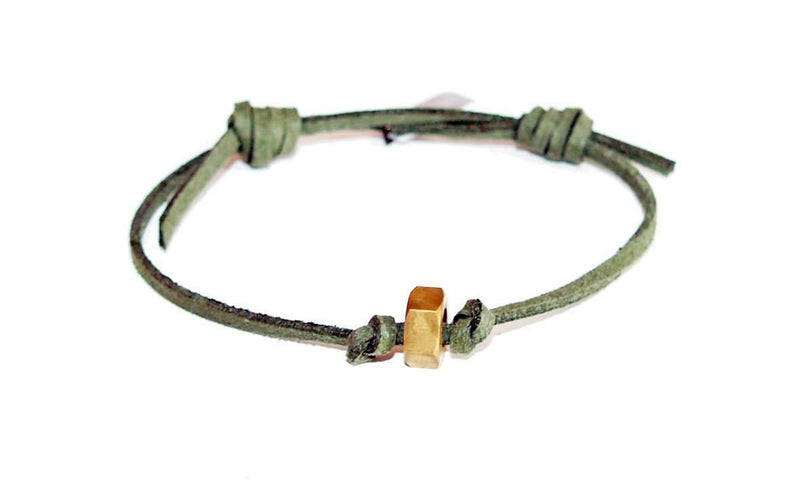 Green deerskin bracelet