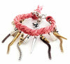 Boho chic charm bracelet with fringes and leather