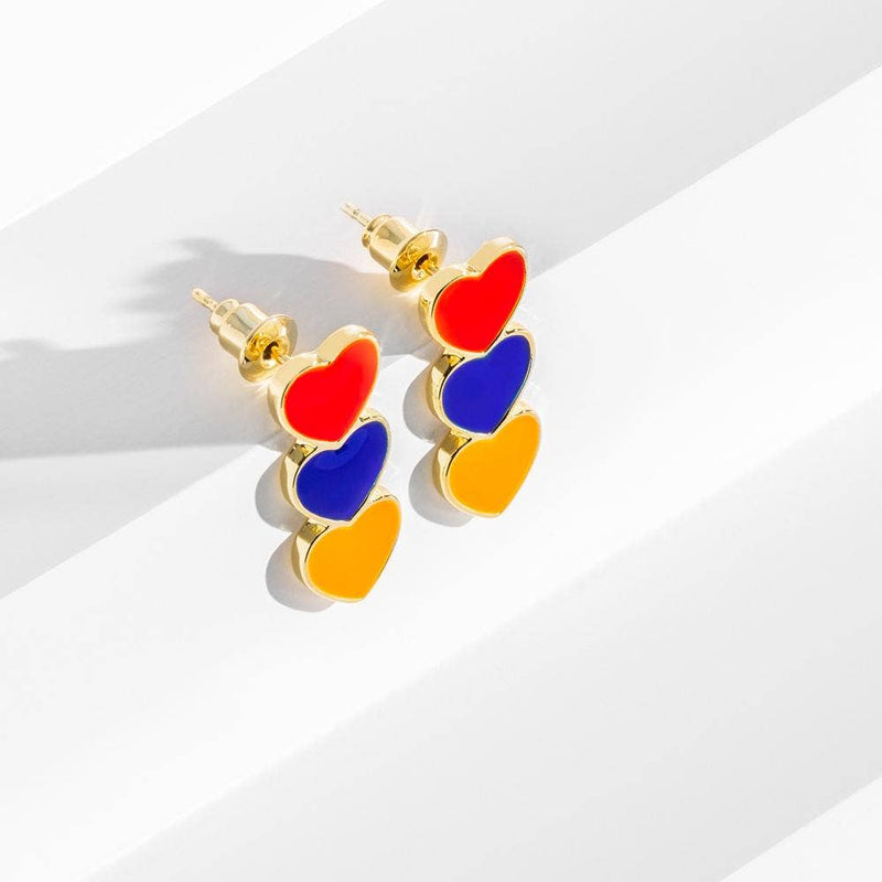 Hearts of Armenia 18K Gold Toggle Earrings