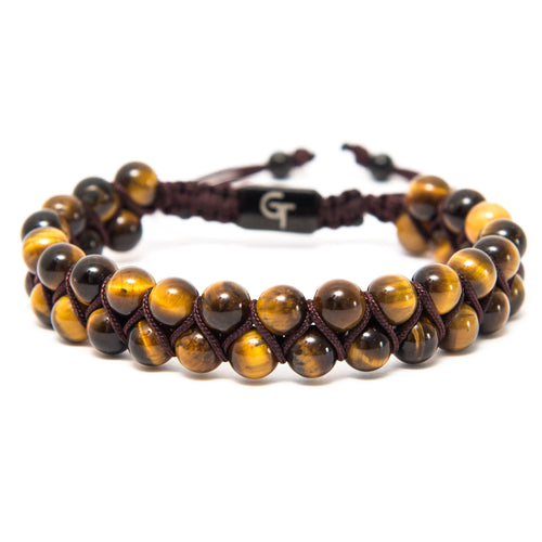 Men's Tiger Eye Double Bead Bracelet