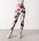 Red Floral Yoga Pants