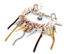 Boho chic charm bracelet with fringes and leather