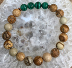 Malachite & Picture Jasper Stretch Bracelet