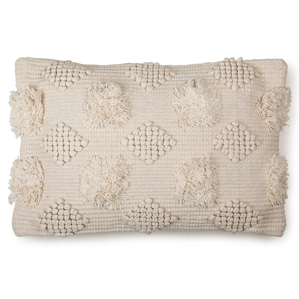 Textured Ivory Throw Pillow