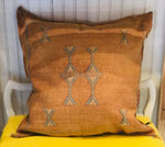 Clay Cactus Silk Throw Pillow
