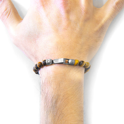 Brown Tigers Eye Nachi Silver Bracelet