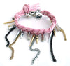 Boho chic charm bracelet with fringes and leather