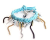 Boho chic charm bracelet with fringes and leather