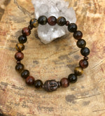 Tiger Eye & Buddha Gemstone Stretch Bracelet