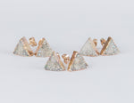 White triangle druzy earrings