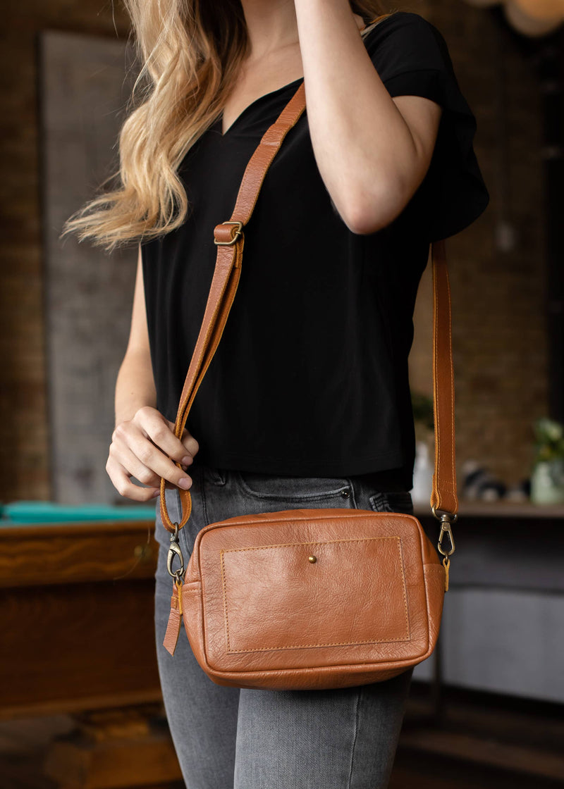 Light Brown Leather Crossbody