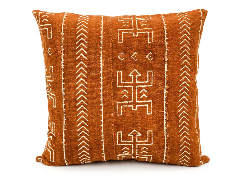 Rust Tribal Print Pillow Cover