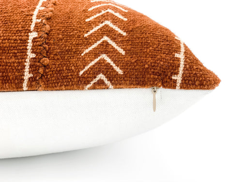 Rust Tribal Print Pillow Cover