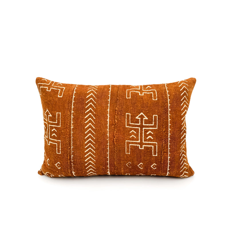 Rust Tribal Print Pillow Cover