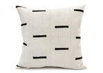 Decorative Dash - Black Lines on White Pillow Cover