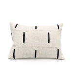 Decorative Dash - Black Lines on White Pillow Cover