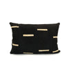 Decorative Dash - White Lines on Black Pillow Cover