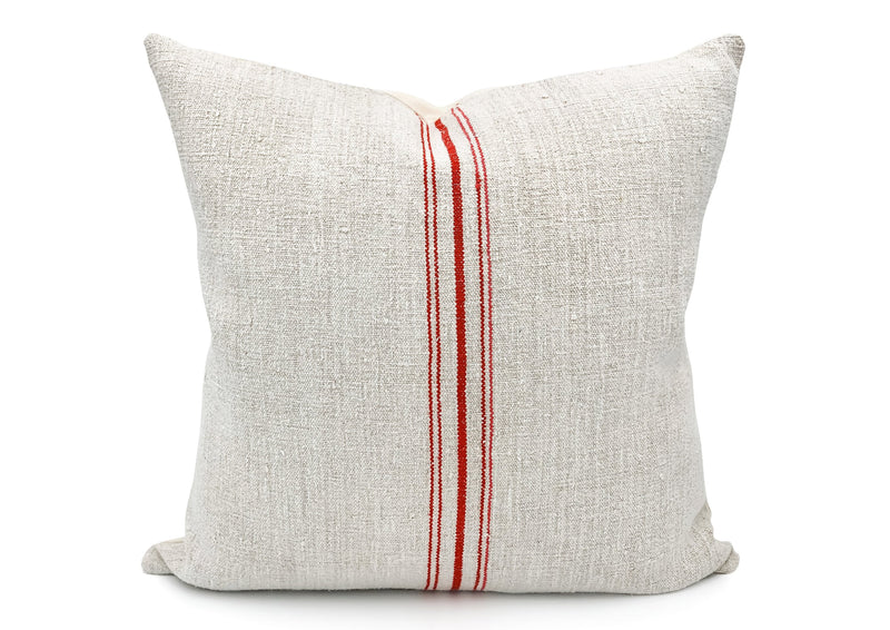 Vintage Red Stripes Pillow Cover