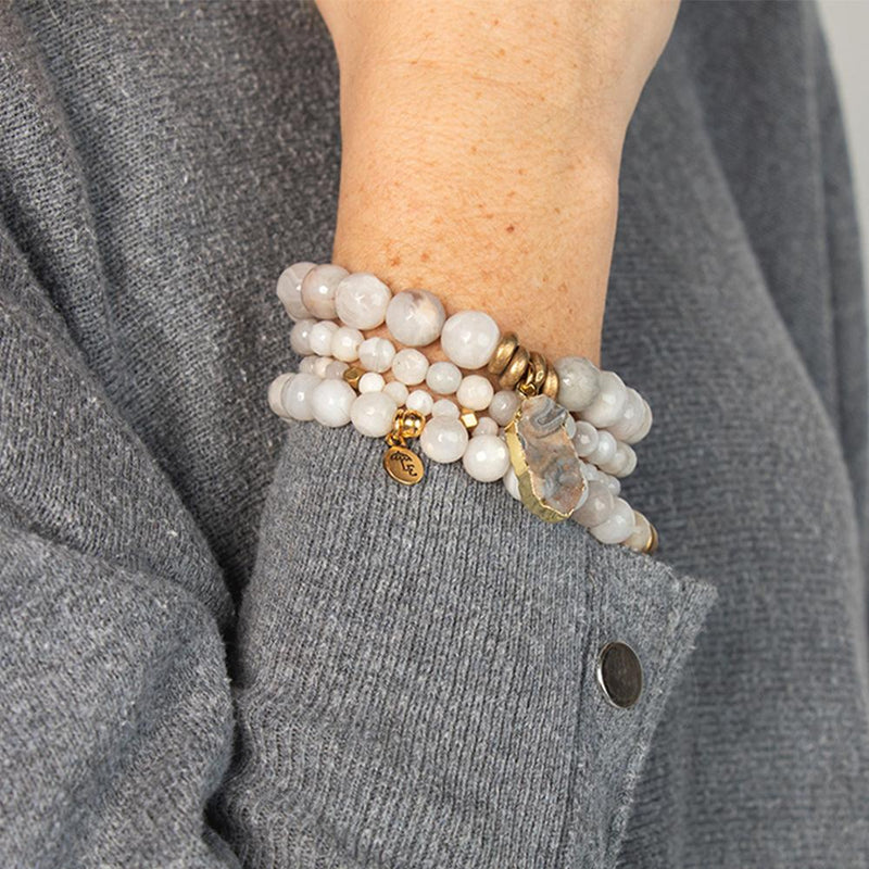 Gray Agate Gemstone Bracelets