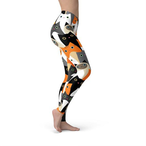 Multi-Color Cat Print Leggings