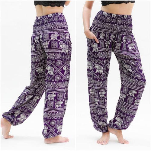 Purple Elephant Yoga Pants