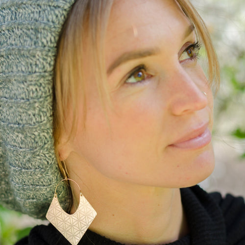 Flower of Life Brass Earrings