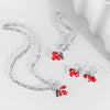 Pomegranate Seeds Earrings with Silver Tiffany chain