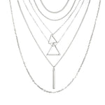 Double Triangle Multilayer Necklace