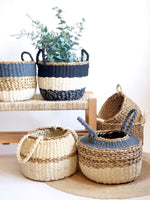 Ula Black Stripe Baskets (Set of 2)